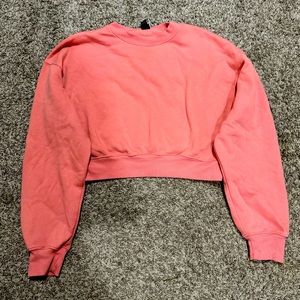 Pink cropped crewneck